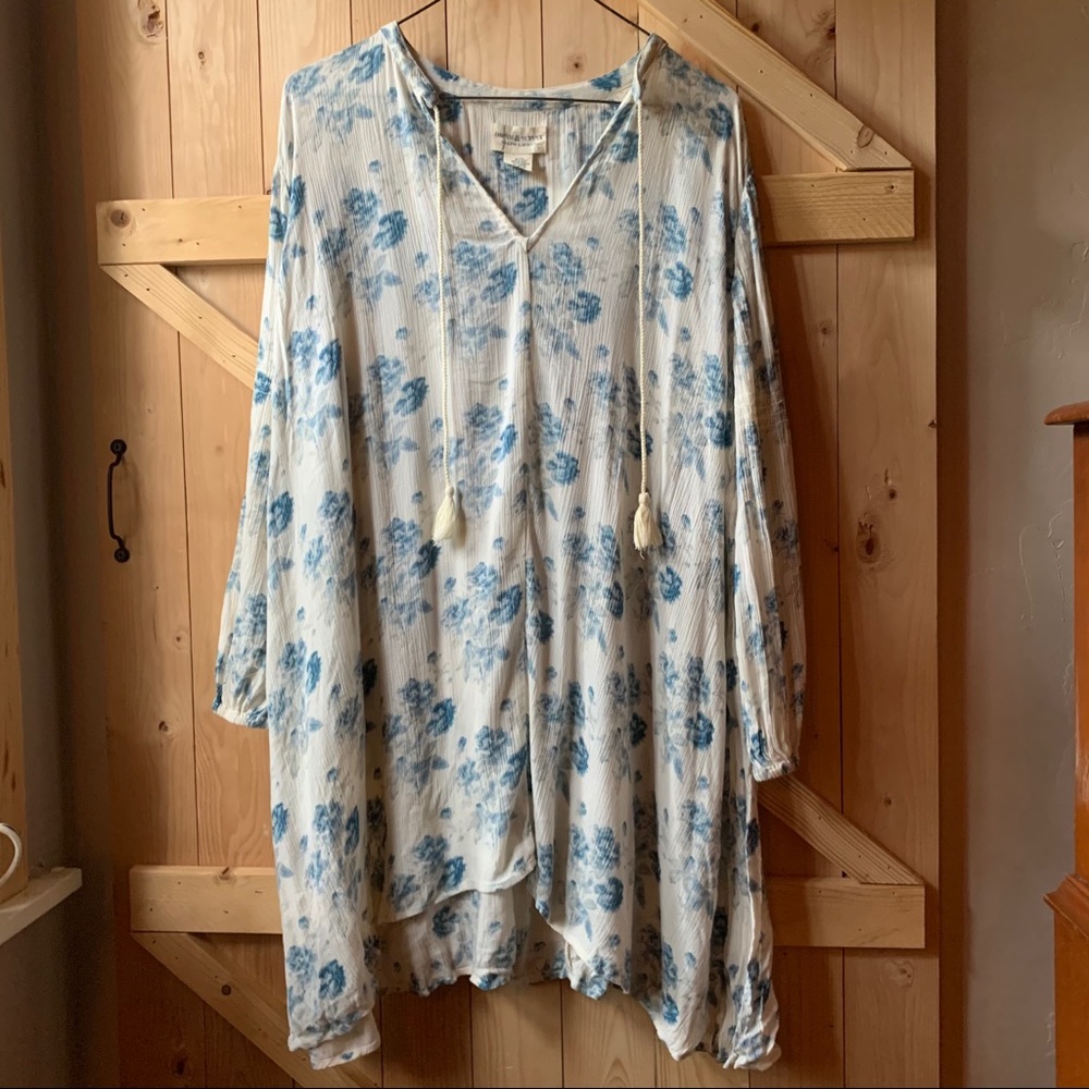 Ralph Lauren DENIM & SUPPLY Floral Gauze Tunic XL